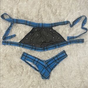 Plaid Two-Piece lingerie Set